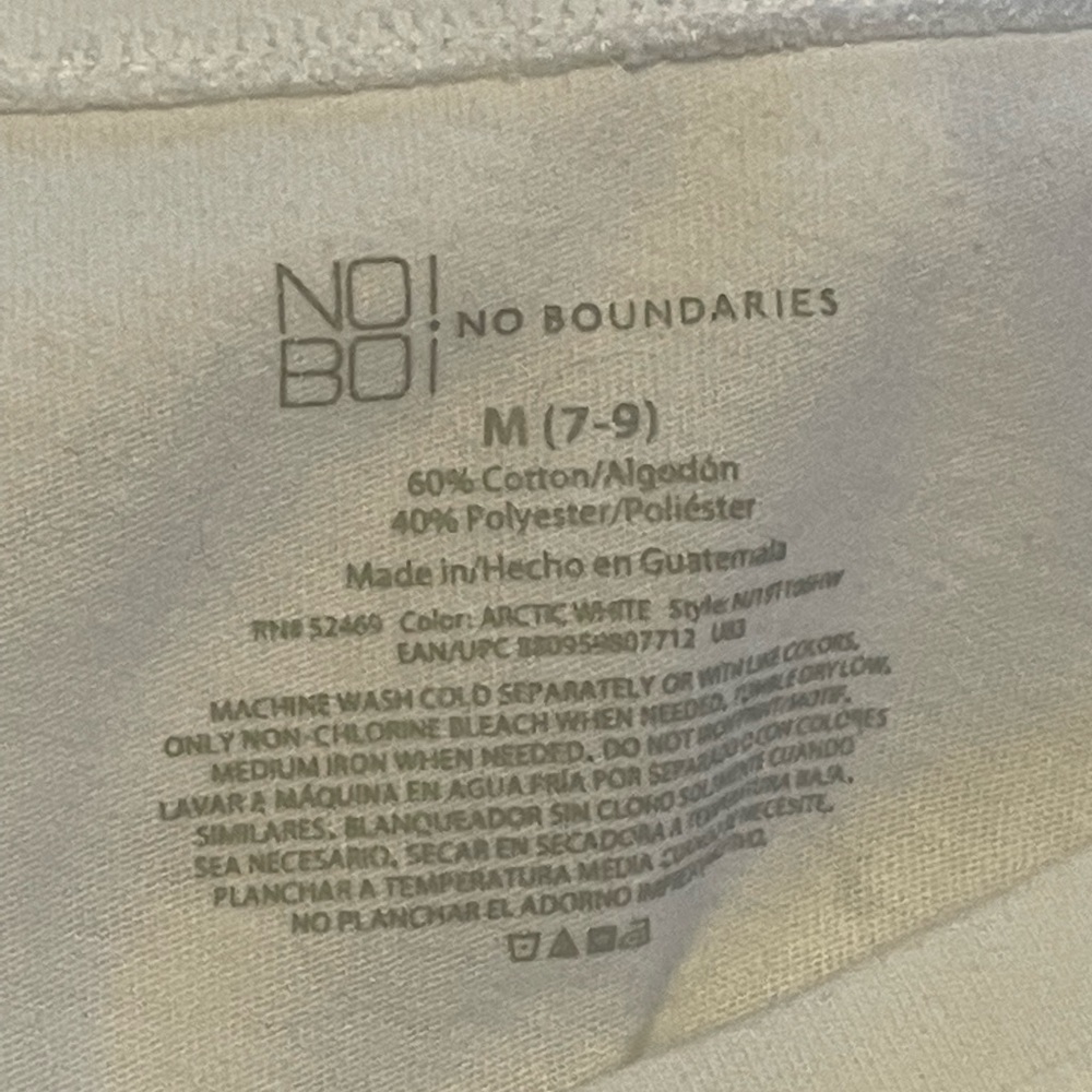 No Boundaries Arctic White Round Neck Tee Size Medium - Picture 6 of 6